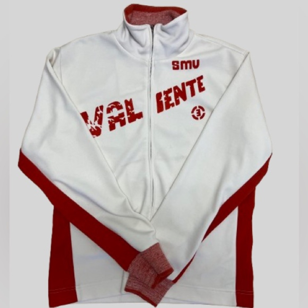 Urban Behavior White and Red Zip-Up Sweater